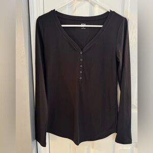 a.n.a Women's Elegant Black Long Sleeve Tee
